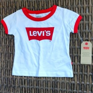 Levi's girl shirt size 2T color white and red
